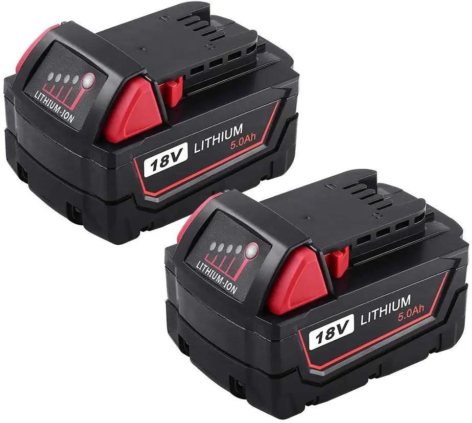 2 PCS Waitley M18 18V 5.0Ah сменная литий-ионная батарея для Milwaukee M18 M18B 18v батарея совместима с M18B 48-11-1820 - Цвет: 2 PCS
