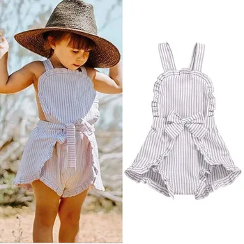 

5 Sets/lot Summer Kids Clothes Baby Girls Clothing Sets Strapless Jumpsuit Sweet Girl Suit Free transportation