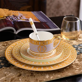 

European style bone china coffee cup ceramic water cup fashion tea cup saucer home ceramic coffee milk tea cup plate set