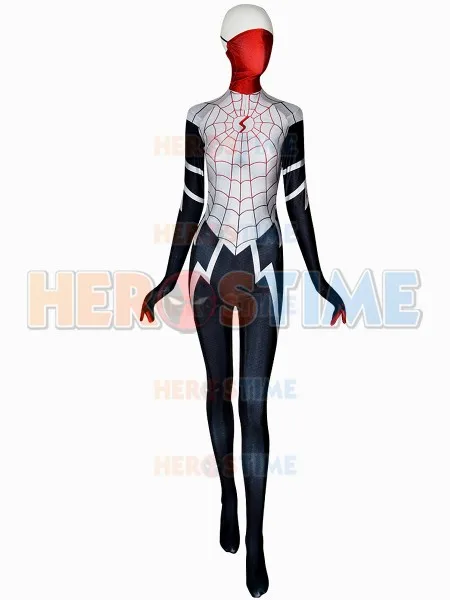 

Silk Spider morph suit Silk Cindy Moon SpiderWoman Costume Girls Female Spiderman Bodysuit no Chest Shadow
