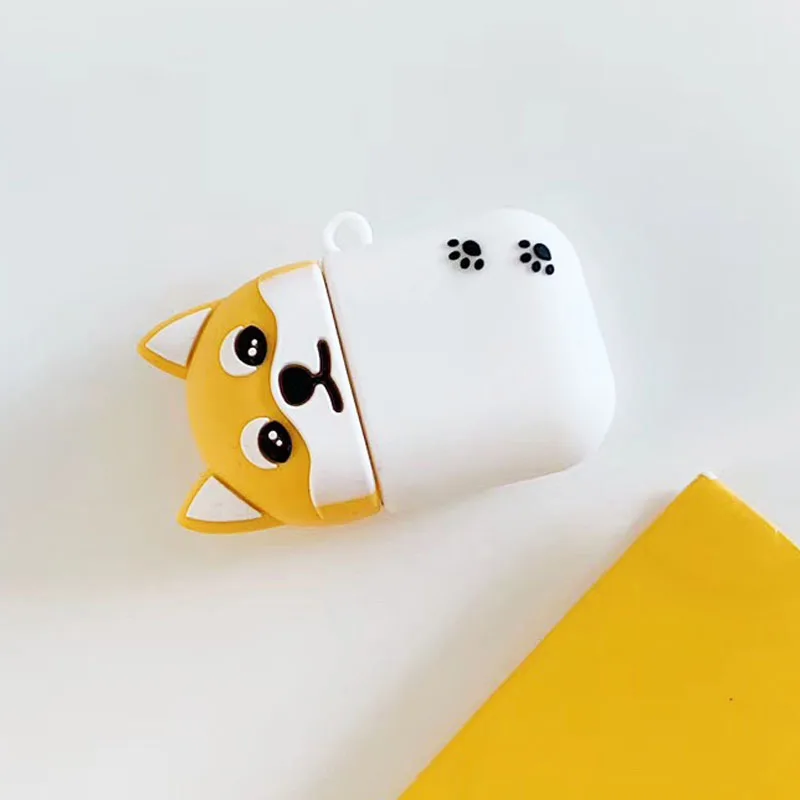 02 Чехол EKONEDA с мультяшным рисунком Шиба ину собак Хаски для Airpods, силиконовый мягкий чехол с милыми животными для Airpods - Цвет: 02