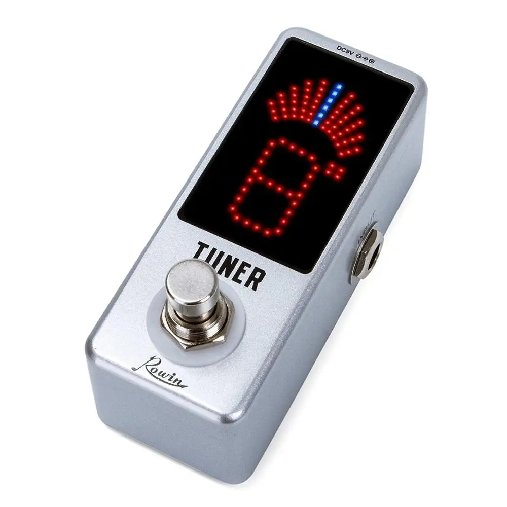 Rowin LT-910 мини Хроматическая гитарная педаль тюнера СВЕТОДИОДНЫЙ Дисплей True Bypass для гитары Запчасти для бас-гитары и аксессуары