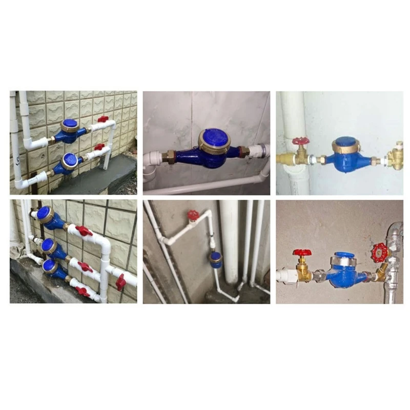 Water Meter Heavy Duty Brass Flow Measure Tap Cold Water Meter Home Garden Wet Table Measuring Tools Measurement
