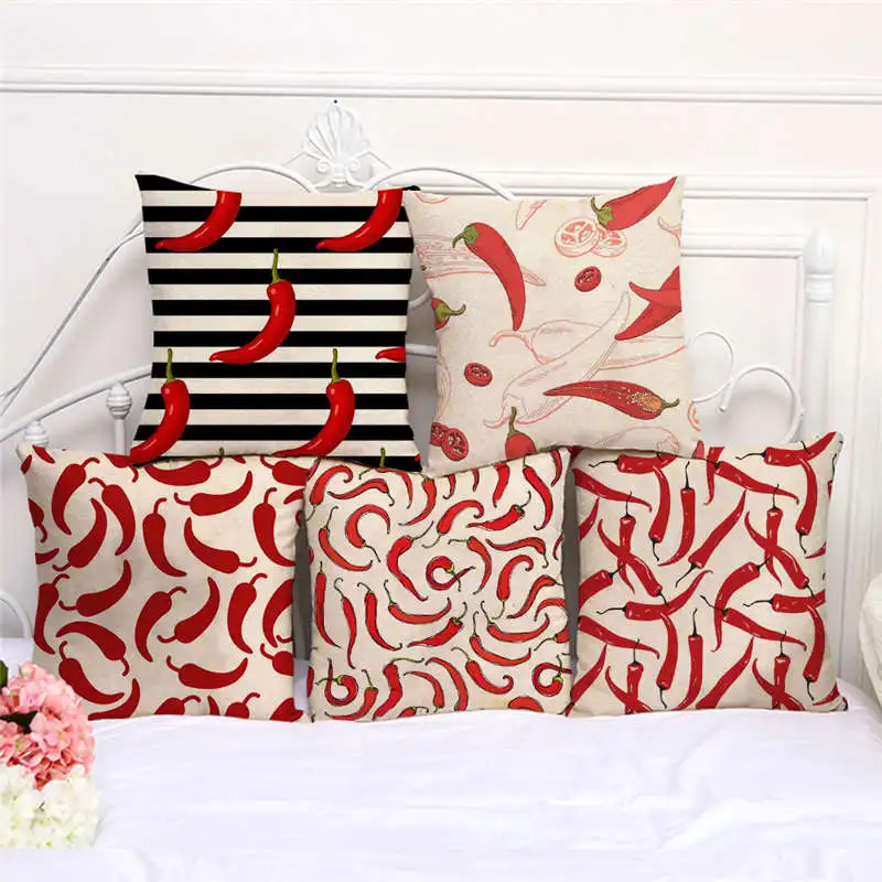 Бросить Наволочки акварель чили перец Наволочка на подушку размером 45*45 см