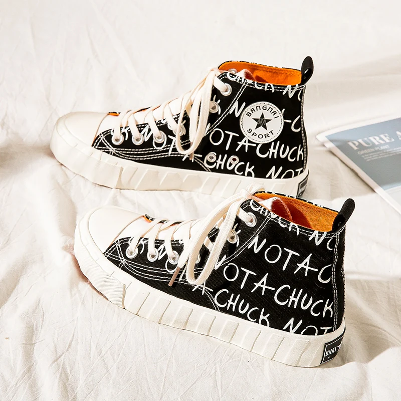

Women Hand Printed Fashion Canvas Shoes Outdoor Chunk Trend Stylish Women Sneakers Designer Shoes Zapatos De Mujer