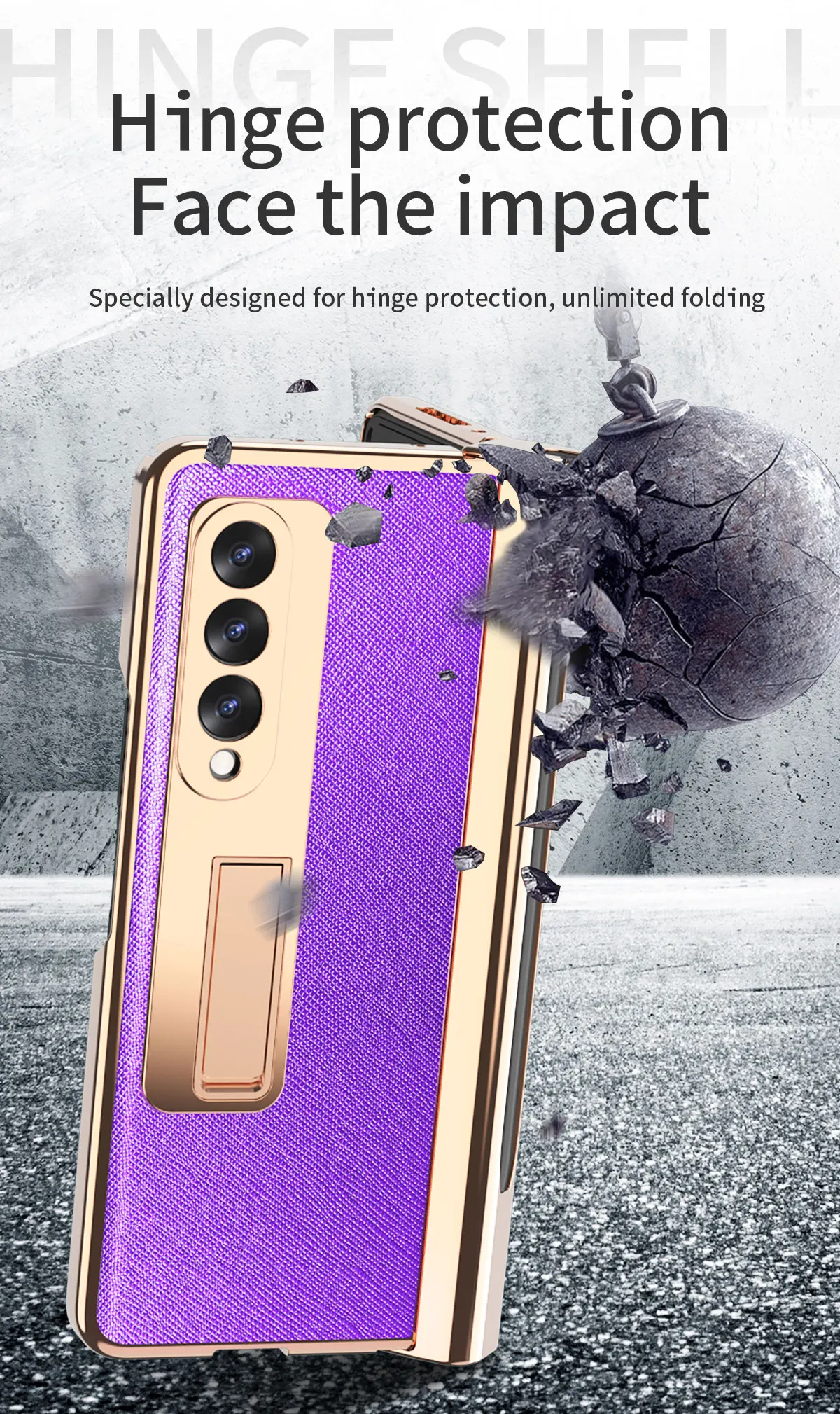 Hinge Protector Pen Holder Case with Kickstand for Samsung Galaxy Z Fold 3 5G