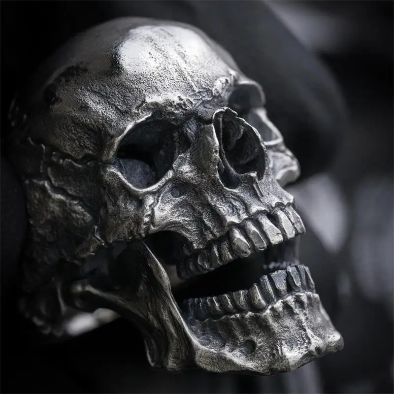 Finger Ring Stainless Steel Ring EYHIMD Gothic Men's Skull Ring 316L Stainless Steel Motorcycle Band Biker Party Jewelry