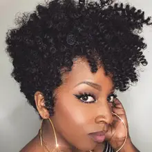 Бмтт черные синтетические кудрявые парики для женщин короткий афро парик афро-американские натуральные волосы парики женщина кудрявые волосы