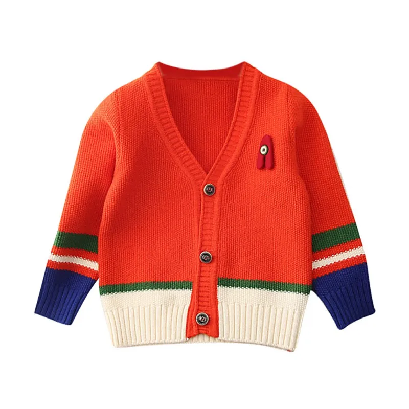 Для маленьких мальчиков вязаный кардиган куртка зимнее пальто для новорожденных вязаное пальто кардиган для девочек свитера Повседневная