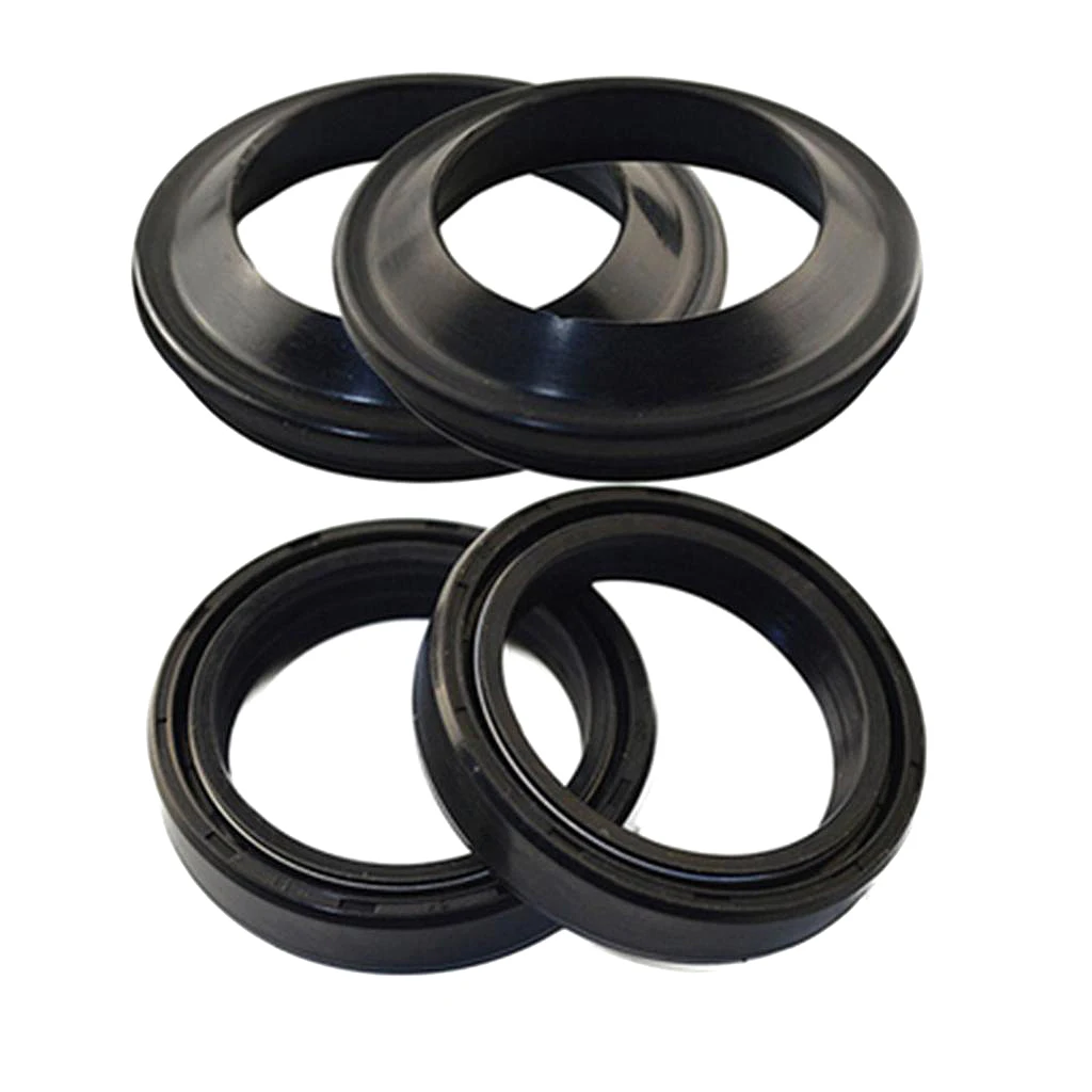 Rubber Front Fork Oil Seal Set 41x54x11mm & Motorcycle 41x54mm Dust Seals Oil seal Bicycle fork Parts accessories Black