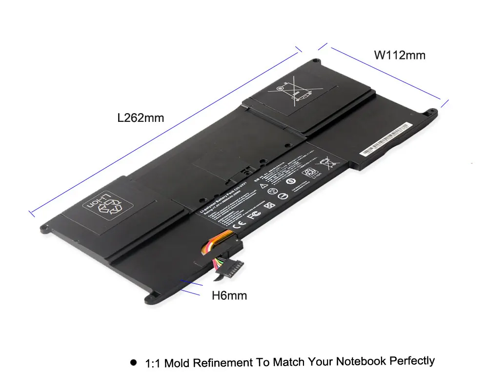 para asus zenbook ux21 ux21a ux21e ultrabook série 7.4v 4800mah