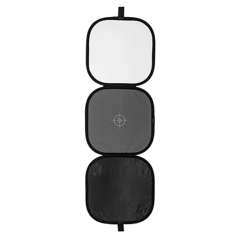 

3 in 1 37cm 18% Foldable Gray Card Reflector White Balance Double Face Focusing Board with Carry Bag