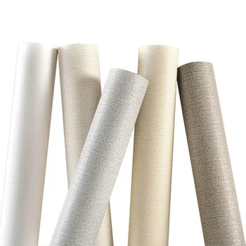 

10M Nordic Pure Pigmented Linen Living Room TV Background Wallpaper Simple Modern Non-woven Warm Bedroom Wallpaper