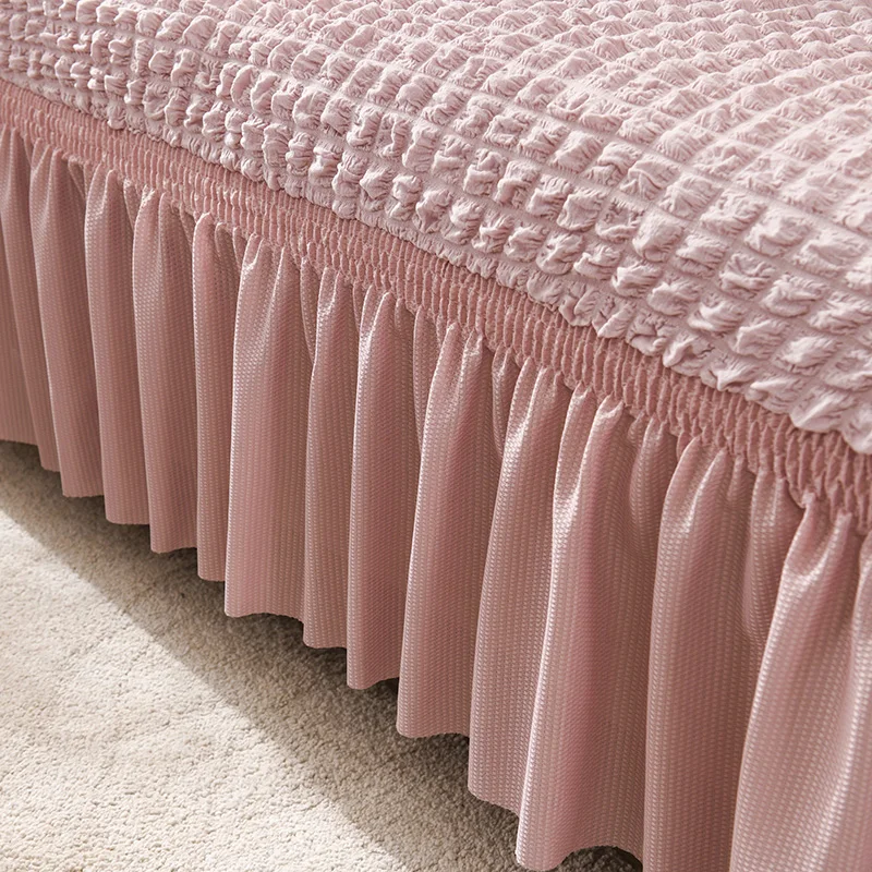Чехлов розовый жаккардовая ткань для диванов с юбкой для Гостиная стрейч универсальный чехол для дивана мебель протектор 1/2/3/4 местный