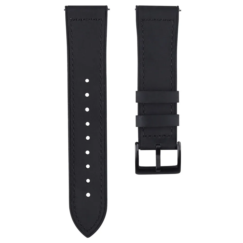 Black Силиконовый+ кожаный ремешок для huawei Watch GT/2Pro/Magic 2 ремешок для часов браслет для samsung Galaxy Watch 46 мм/gear S3 наручный ремень - Цвет ремешка: Black