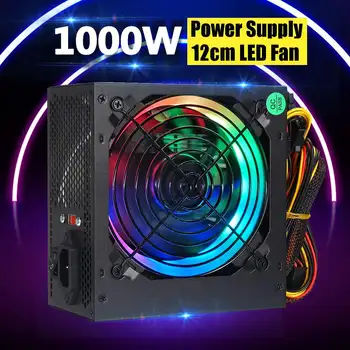 

Max 1000W Power Supply PSU Silent 12cm LED rgb Fan ATX 24pin 12V PC Computer SATA Gaming PC Power Supply For Intel AMD Computer