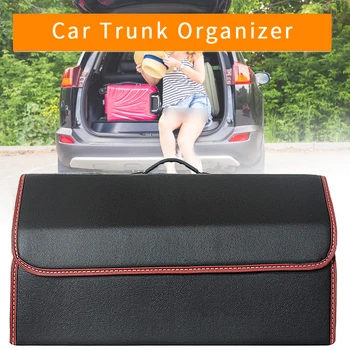 

Large Capacity Auto Interior Tidying Collapsible Storage Non Slip Bottom Multifunctional Foldable Car Trunk Organizer Groceries