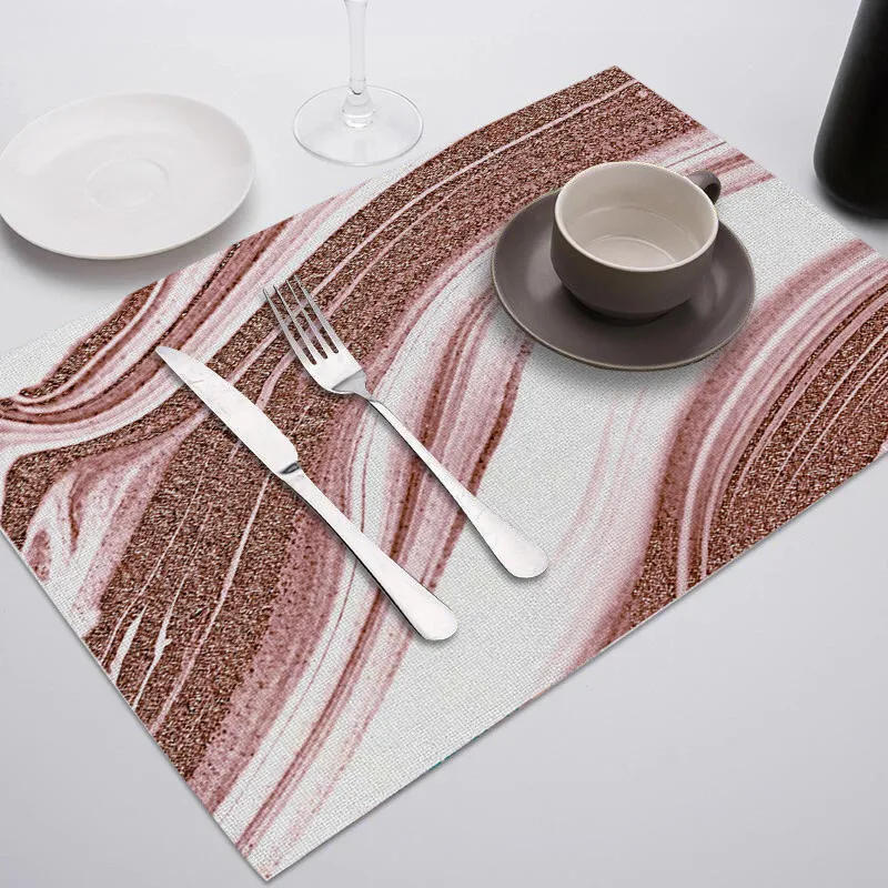 Fuwatacchi Modern Luxurious Decor Tableware Durable Dinner Table Placemat Tea Party Kitchen Bowl Cup Pads Drink Coasters - Цвет: 129