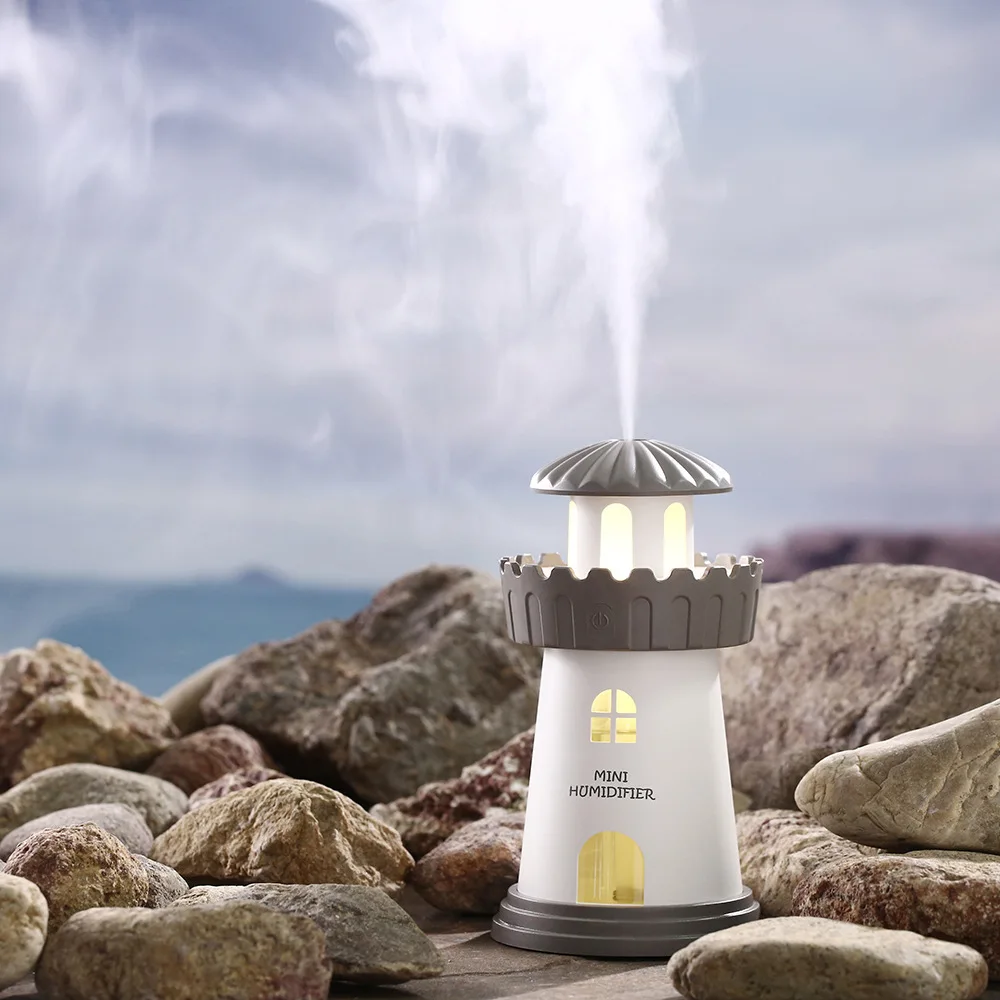 

Lighthouse Humidifier Household Mini Humidifier Creative USB Night Light Humidifier Ultrasonic Air Cleaner
