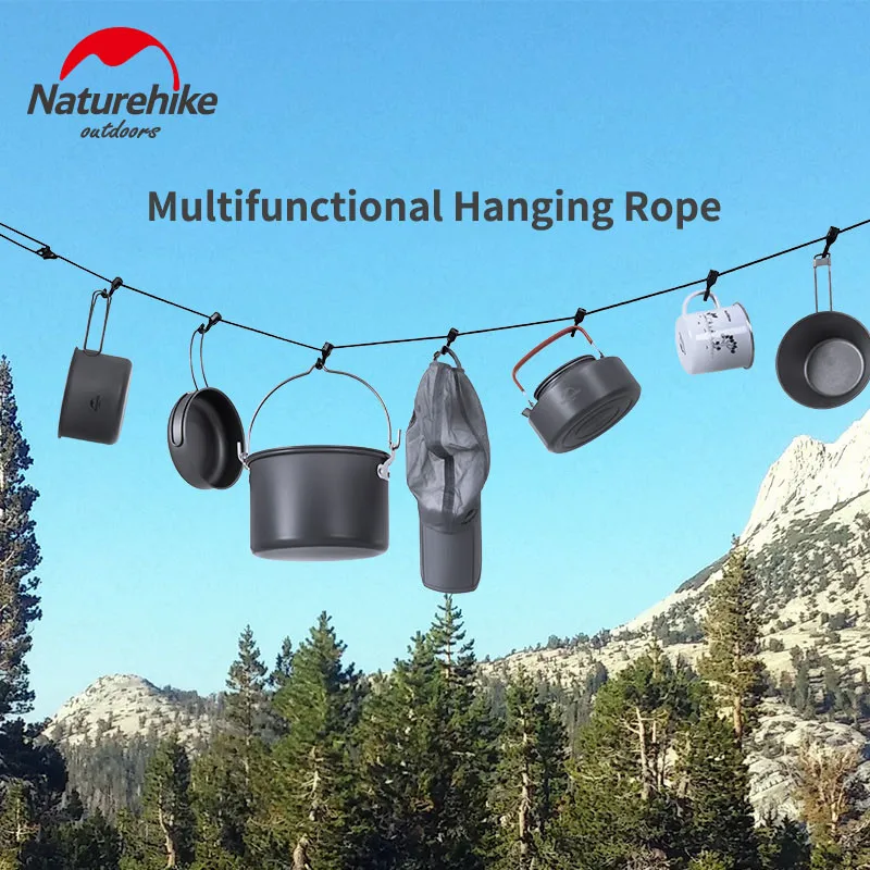Naturehike 4.3m Hanging Rope Camping Accessories Multipurpose Clothesline Adjustable Antislip