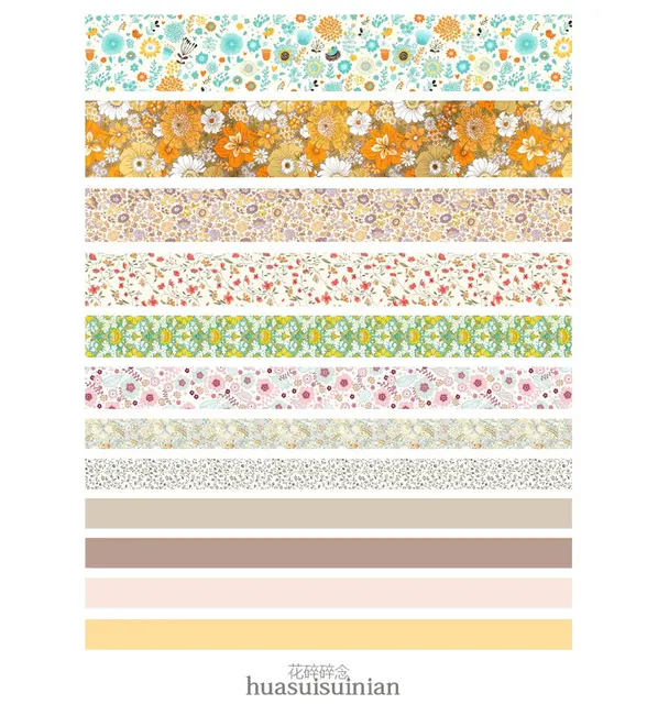 JIANWU 7pcs or 10pcs/set Cute Basic color Washi Tape Scrapbook DIY  Masking Tape School Stationery Store Journal supplies huasuisuinian 12pcs