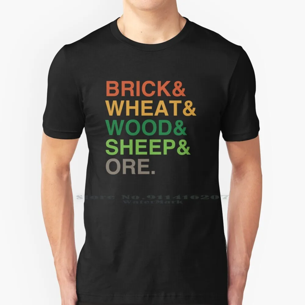 Camicia Di Coloni Di Catan | Di Mattoni E Di Grano E Di Legno E Di Pecora E Minerale | T Shirt 100% Puro Cotone Coloni Di Catan Catan