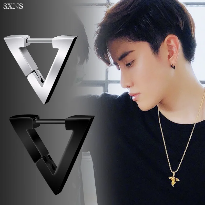 

Creative Street Triangular Ear Stud Earrings Elegant South Korea Cool Simple Students Men Cool INS Ear Rings