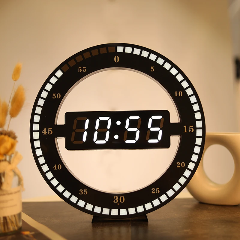 

Black Silent Led Wall Clock Digital Modern Design Minimalist Creative Living Room Nordic Reloj Pared Home Decoration JJ60WC