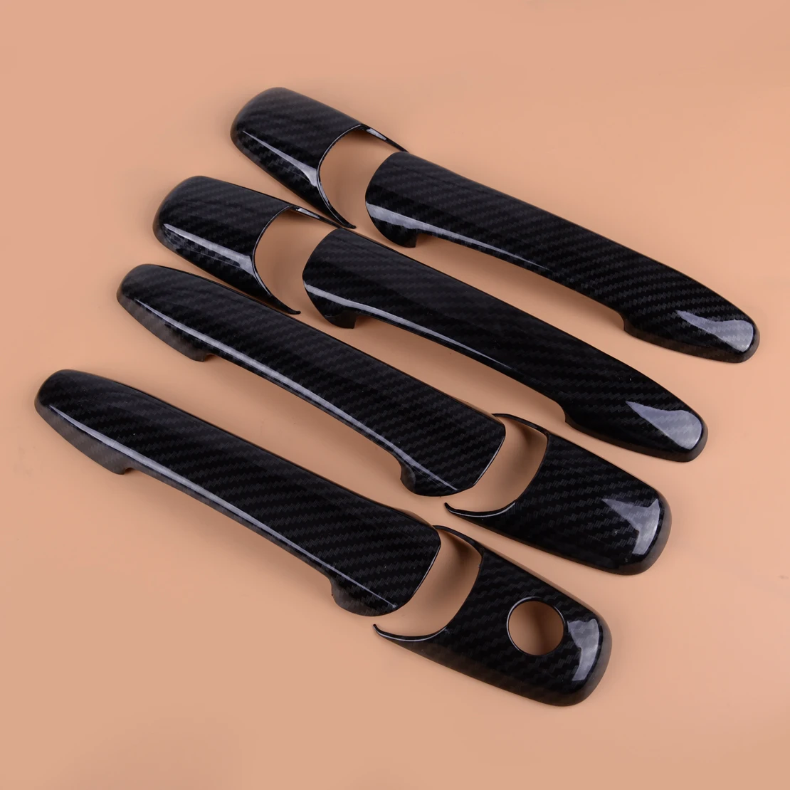 

CITALL 8pcs Carbon Fiber Texture Door Handle Keyhole Trim Cover Fit For Mazda 2 3 5 6 RX-8 CX-7 CX-9 Ford Edge Fusion Mustang