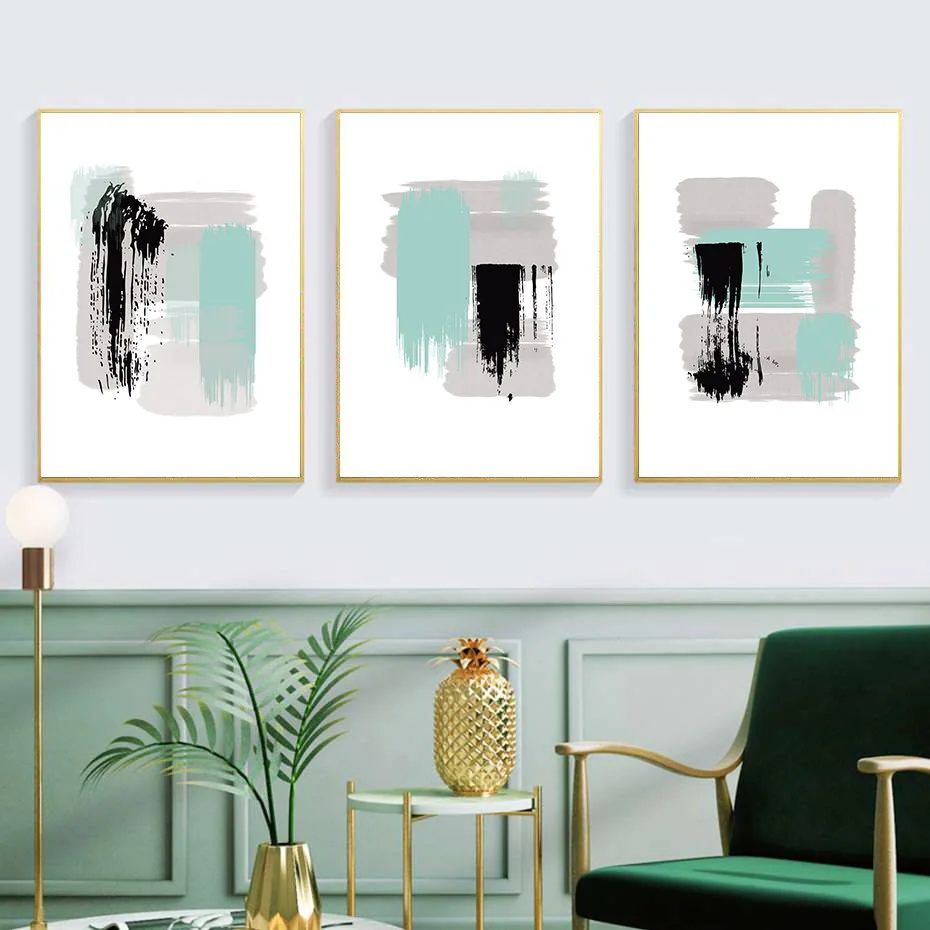 

Желтая, черная, зеленая, художественная абстрактная живопись, модная художественная настенная живопись, холст, украшение для дома