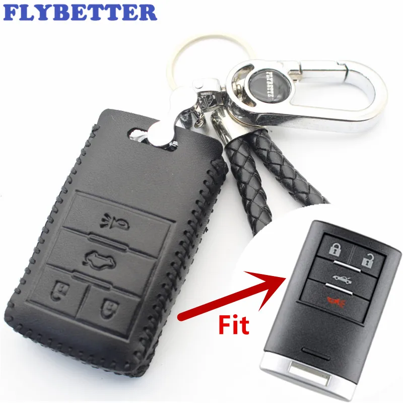 FLYBETTER из натуральной кожи 4 кнопки без ключа корпус умного ключа Крышка для Chevrolet Corvette/Captiva автомобильный Стайлинг(B) L508