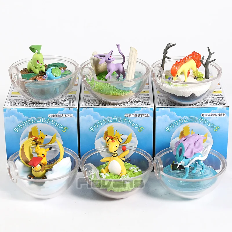 6 шт./компл. прозрачный шар с Пикачу, Бульбазавр, Иви Snorlax Dragonair Lapras ПКМ Аниме фигурки с узором в виде игрушек; подарок для детей