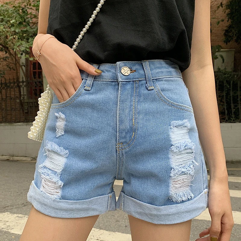short ripped jeans