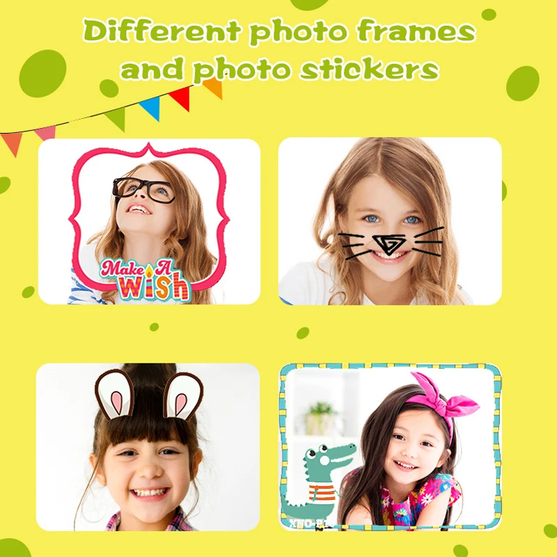 Children Mini Camera 2" 1080P HD Child Cute Cartoon Video Recording Recorder Cam Kids Birthday Gift Support TF Card