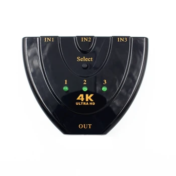 

4K*2K 3D Mini 3 Port HDMI Switch 1.4b 4K Switcher HDMI Splitter 3 in 1 out Port Hub for DVD HDTV Xbox PS3 PS4 1080P