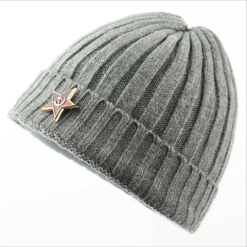 WZCX российский знак, унисекс, одноцветная шапка, сохраняющая тепло, модная новинка, Осень-зима, Повседневная Эластичная Лыжная Шапка Skullies Beanies