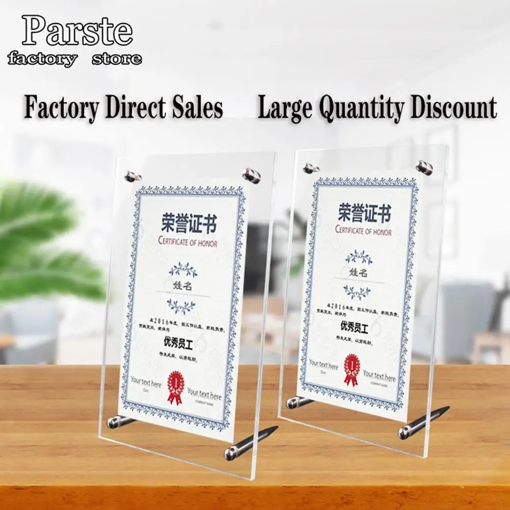 

A4 A5 A6 Acrylic Photo Frame Product Price Tag Display Stand Transparent Screws Advertising Europe High-end Fashion Home