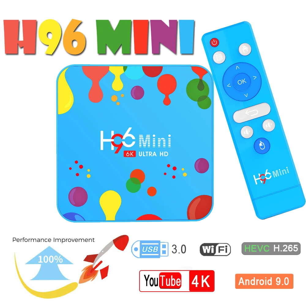 

Android 9.0 TV Box TX 128GB Wifi h96 mini Allwinner H6 Quad-Core Android-Box Smart-Tv Media-Player Youtube Google set top