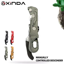 

XINDA Professional Rock Climbing Descent device STOP Handle-Control Abseiling Device Downhill Descender Rappelling