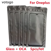 Écran tactile avant avec colle OCA, 5 pièces, pour Oneplus 3 3T 5 5T 6 6T 7 7T 8 8T pro 9 9r1 1 + lentille extérieure en verre, réparation du panneau d'affichage LCD=