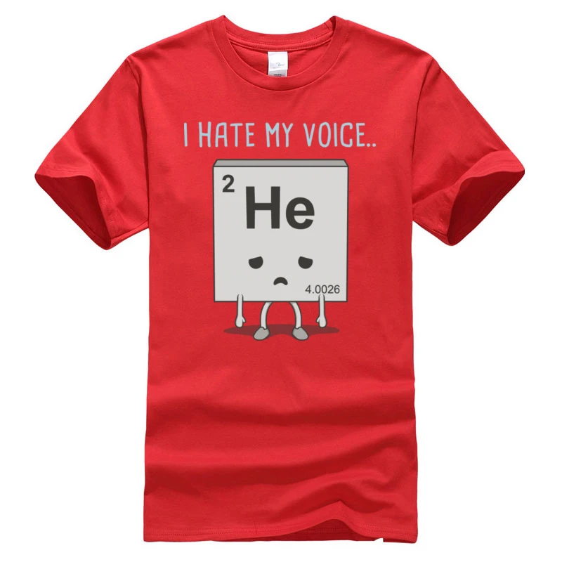 I_HATE_MY_VOICE.._1490 All Cotton T Shirt for Men Short Sleeve Party Tops Shirt Brand Fall O-Neck Tee-Shirt Family I_HATE_MY_VOICE.._1490 red