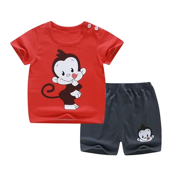 

2020 Brand Designer Clothes For Boy Girl Clothing Set Monkey Print Short Sleeve Tops + Shorts Toddler Suits Baby Set