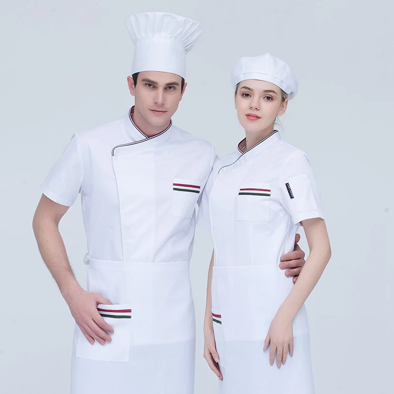 Новая рабочая одежда шеф-повара унисекс с короткими рукавами, ресторан, кухня, одежда повара, еда для вызова обслуживания в отелях, Парикмахерская, рабочая одежда, униформа шеф-повара
