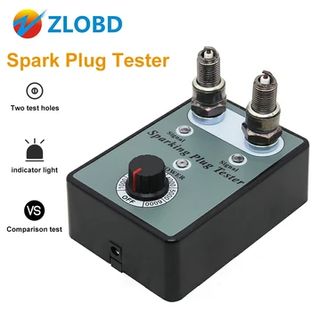 

Auto Car Spark Plug Tester with Adjustable Double Hole Detector Ignition Plug Analyzer with EU Plug for 12V Gasoline Vehicles