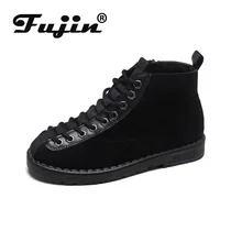 Fujin/Новые Модные женские ботинки; коллекция года; зимняя обувь; зимние ботинки на меху; Плюшевые Теплые водонепроницаемые ботинки с нескользящей подошвой размера плюс