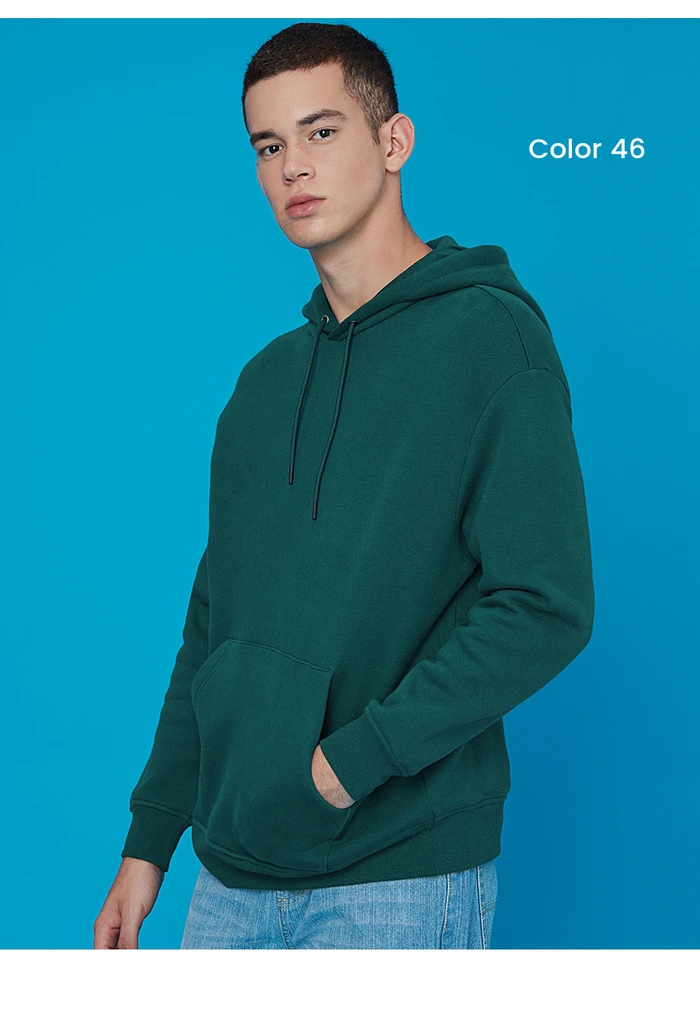 Giordano мужские толстовки свободного кроя с флисовой подкладкой с капюшоном теплые с длинным рукавом Moleton Masculino ребристые манжеты 01029786