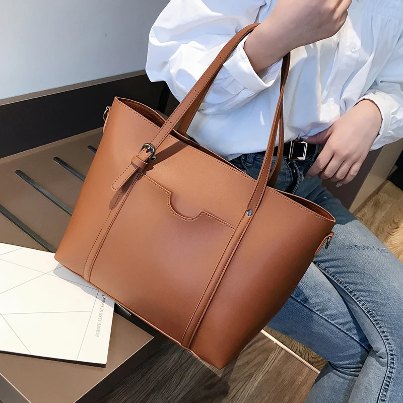 Women Leather Solid Color Shoulder Bag Tote Purse Handbag Messenger Crossbody T 