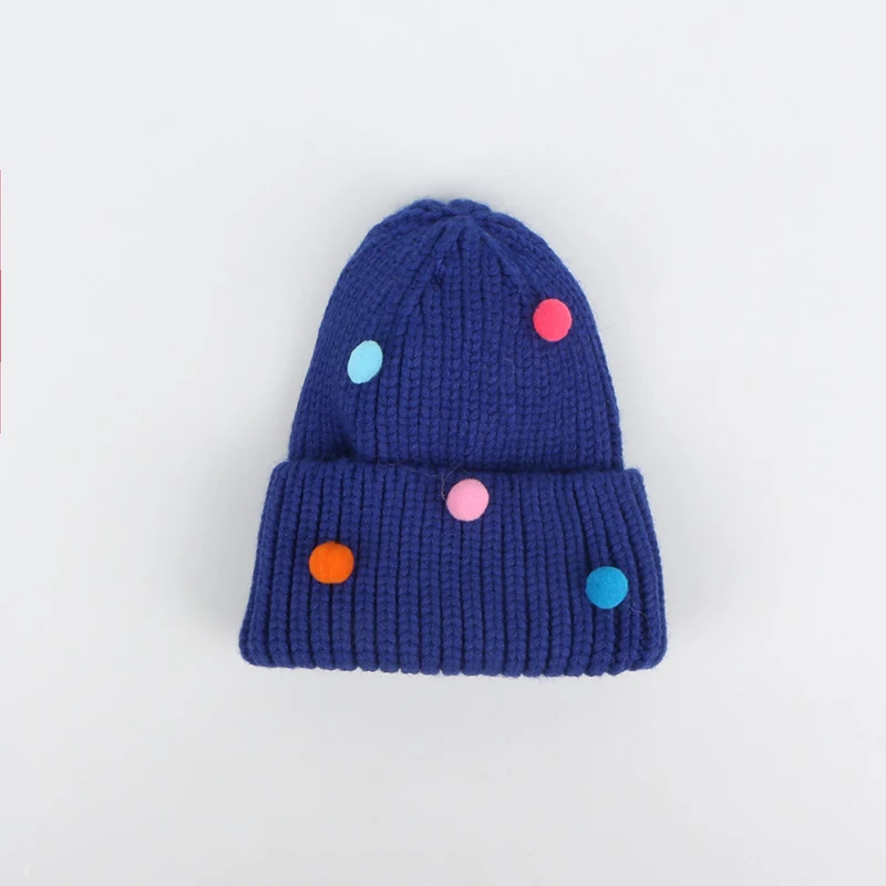 Pompom Baby Hat Knitted Girls Winter Hat Crochet Kids Beanie Cap Baby Bonnet