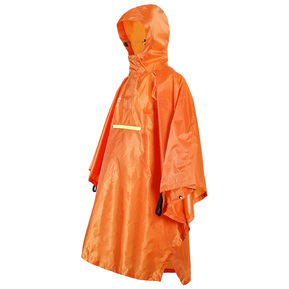Водонепроницаемый дождевик для мужчин и женщин с отражателем, непромокаемое пончо со светоотражающей полоской - Цвет: Оранжевый