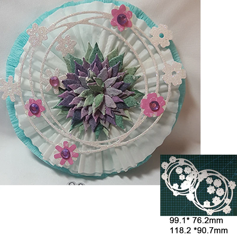 

2pcs Round wreath Metal Cutting Dies For DIY Scrapbooking Album Paper Cards Decorative Crafts Embossing Die Cuts 2021 New